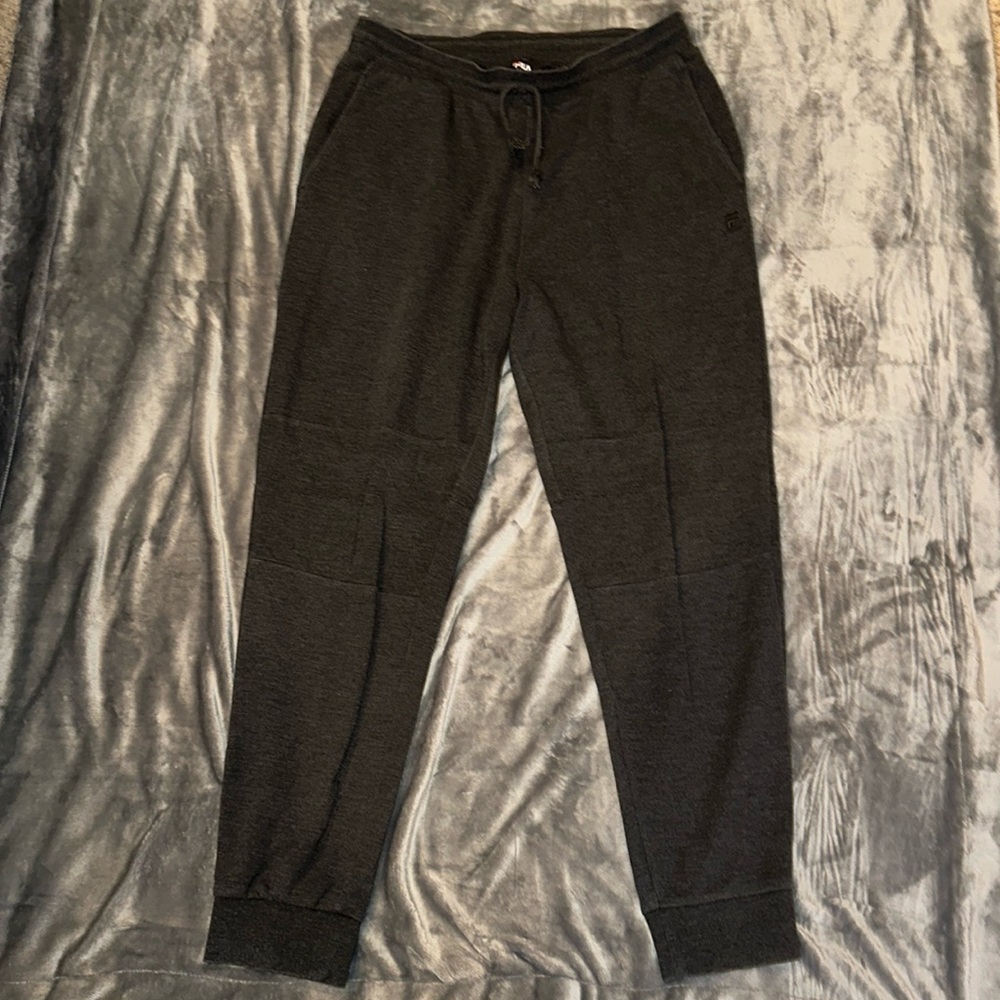 Unisex Fila Sport Gray/Black Cotton Joggers